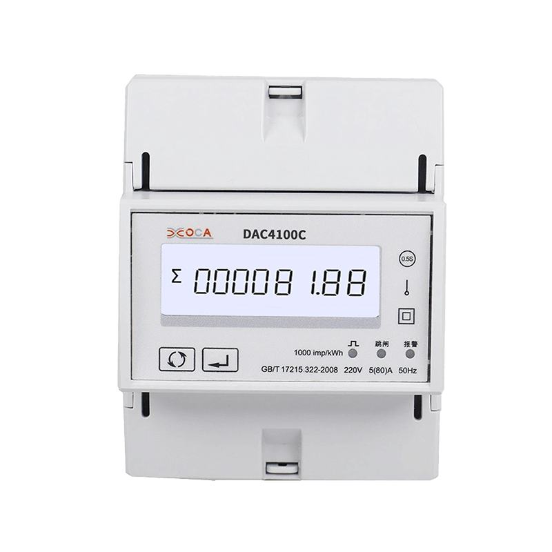 DAC4100C Medidor de energía inteligente Modbus monofásico de 2 cables en carril DIN con relé