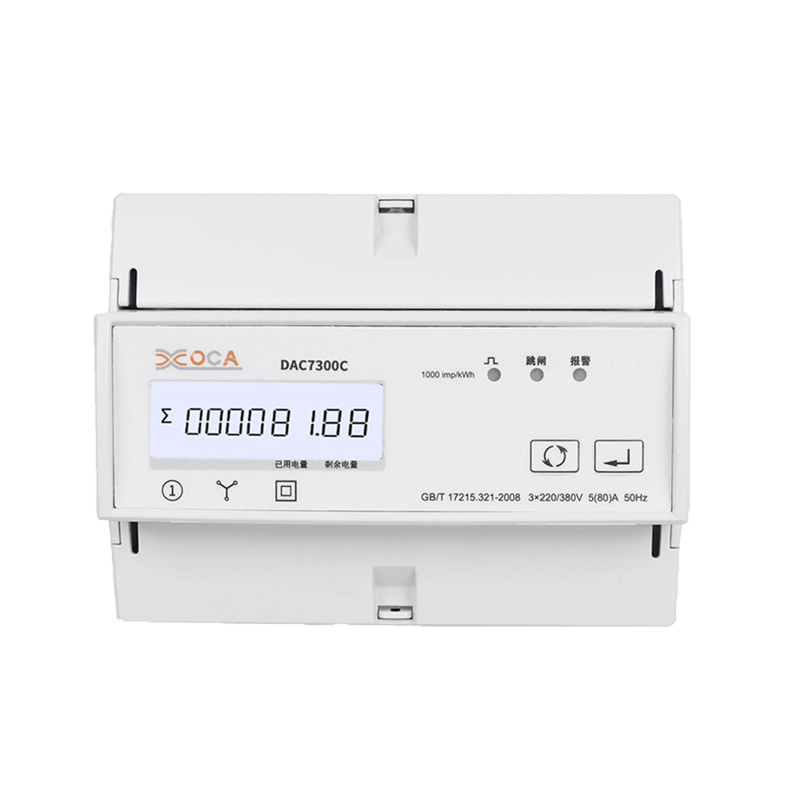 Medidor de energía eléctrica con relé de CA Modbus trifásico en carril DIN DAC7300C