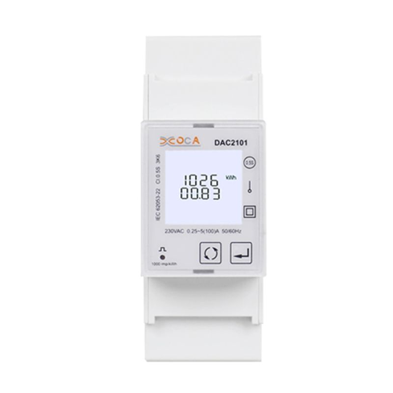 Medidor de potencia Modbus multitarifa con pantalla LCD monofásico en carril DIN DAC2101