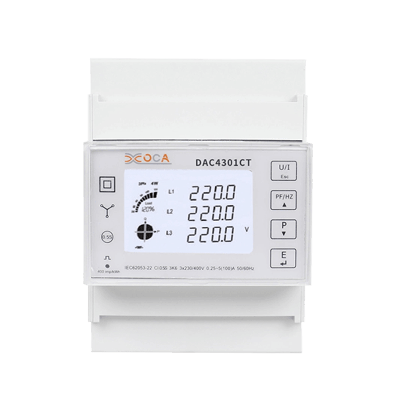 Dac4301CT Medidor de potencia Modbus trifásico CT en carril DIN