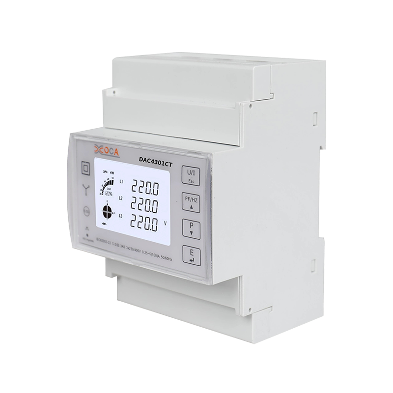 Dac4301CT Medidor de energía eléctrica inteligente trifásico Modbus en carril DIN