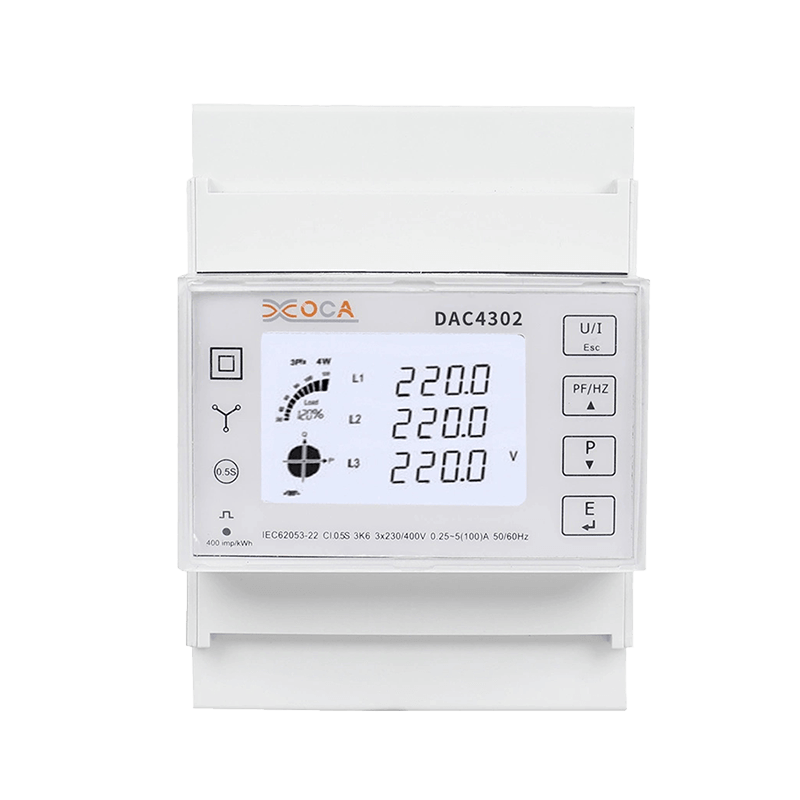 Dac4302 Medidor de energía eléctrica trifásico CA 2t en carril DIN