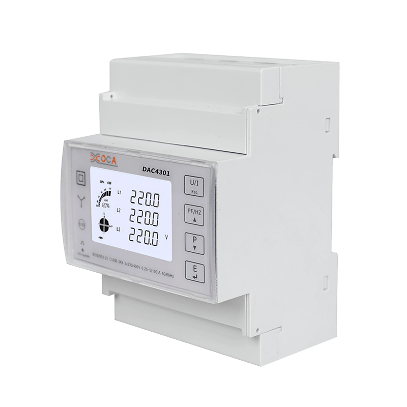 Medidor electrónico inalámbrico inteligente Modbus trifásico en carril DIN