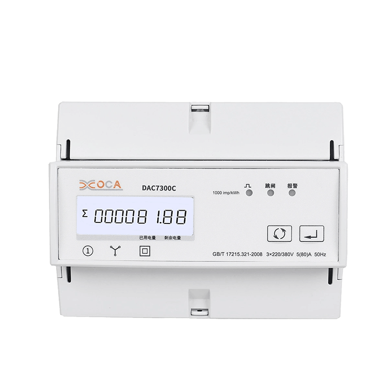 Medidor de energía eléctrica con relé de CA Modbus trifásico en carril DIN DAC7300C