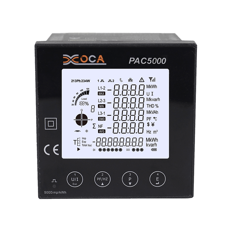 PAC5000 Panel de pantalla LCD grande Medidor de energía inalámbrico digital Medidor inteligente