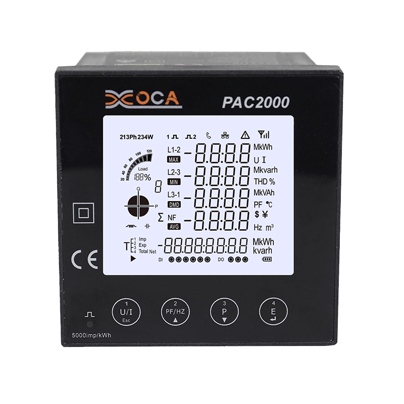 Medidor de potencia de panel prepago eléctrico inteligente WiFi Tuya multifunción PAC2000