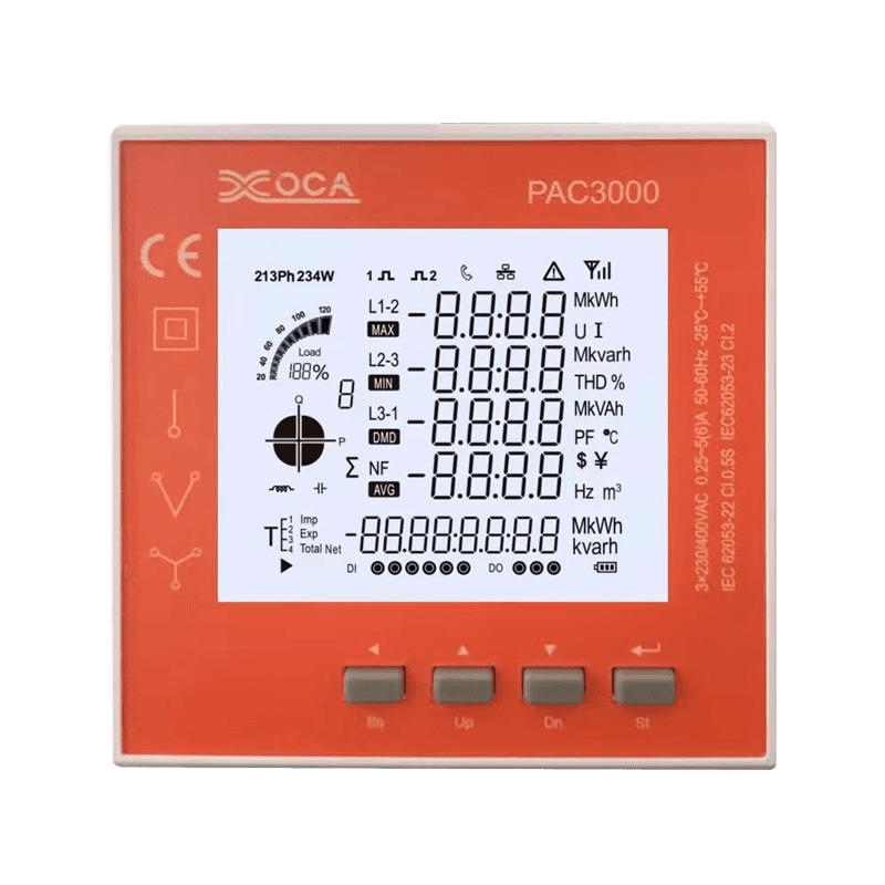 Medidor de potencia de panel inteligente LCD PAC3000